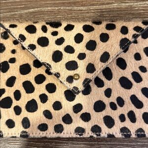 Parker Thatch Medium Envelope Pouch Leopard With Pink